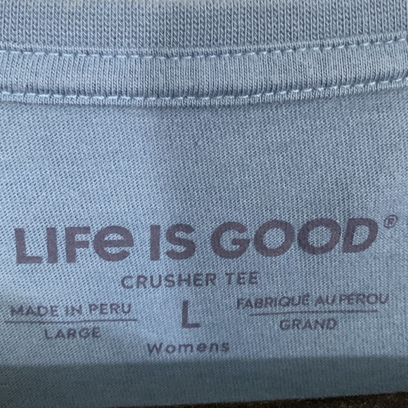 Life is Good Golden Retriever Blue Screen Print Crusher 100% Cotton Tee size L - Picture 4 of 11